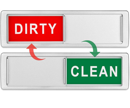 Dishwasher Magnet Clean Dirty Sign – Non-Scratch Strong Magnet or 3M Adhesive, Washer Dryer Clean Dirty Indicator for Dishes Clean Dirty Magnet for Dishwasher