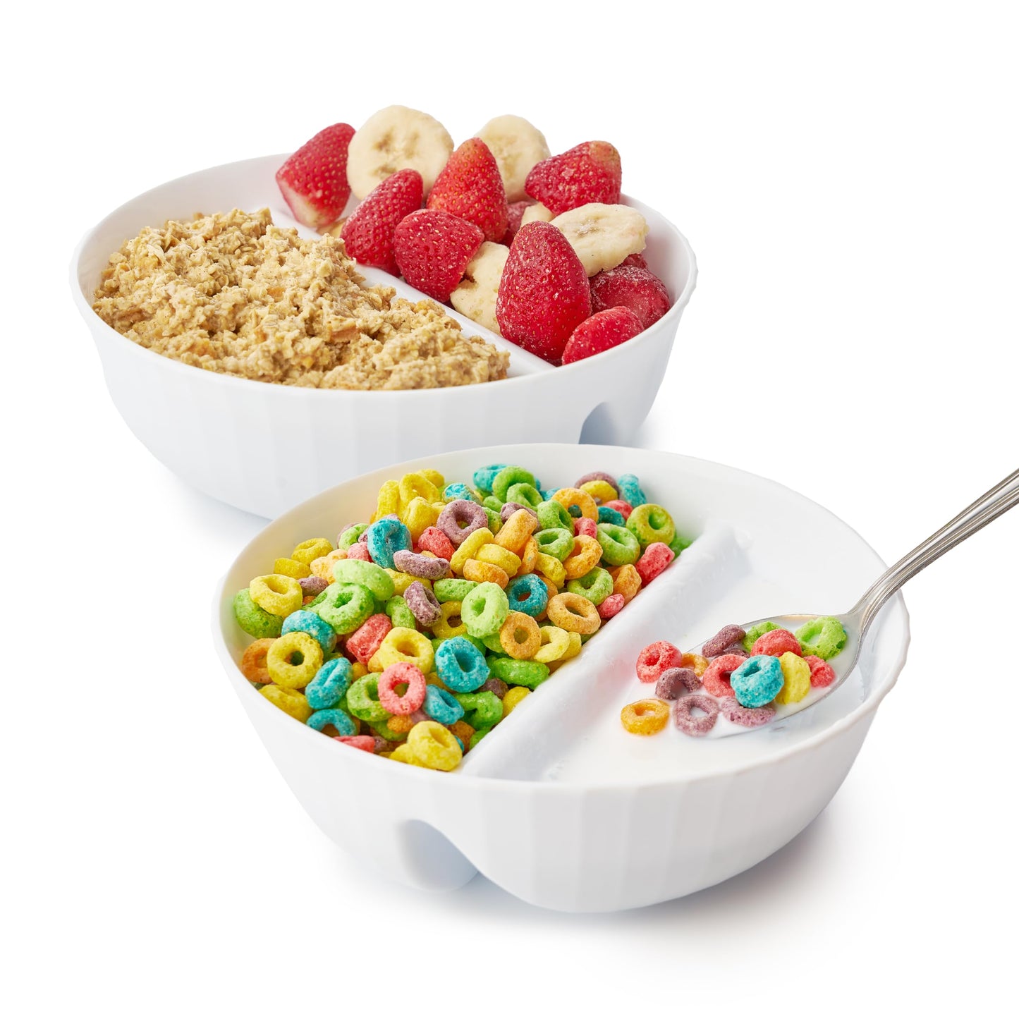 Anti-Soggy Cereal Bowls with Divider, BPA-Free