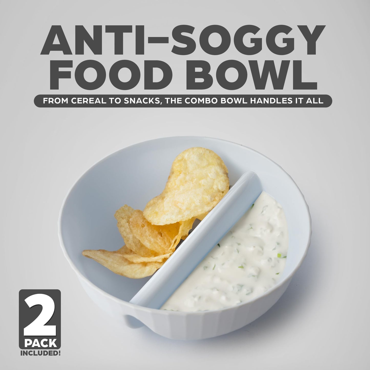 Anti-Soggy Cereal Bowls with Divider, BPA-Free